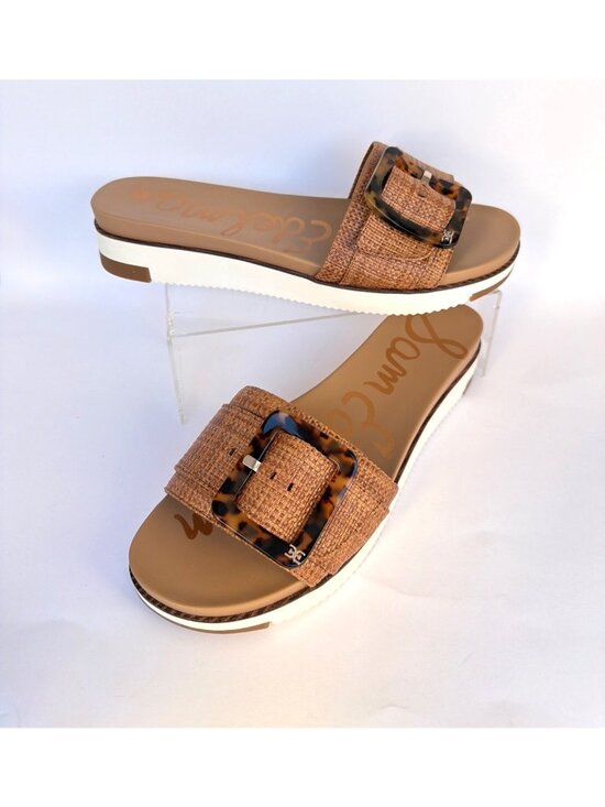 Sam Edelman Shoes - Sam Edelman Ariane Woven Sandals Brown Slides Women Size 12